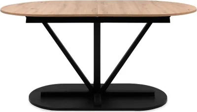 Produktbild von CALICOSY - Esstisch ausziehbar von 160 bis 200 cm, Nachbildung Eiche handwerklich und schwarz - VESTER