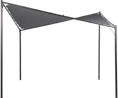 Obrázok produktu pre BELIANI Záhradný pavilón tmavošedá oceľová polyesterová látka 300 x 300 cm látkový altánok oceľová konštrukcia kryt