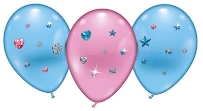 Produktbild von 4 Ballons DIY hellblau rosa