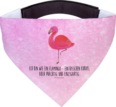 Produktbild von Mr. & Mrs. Panda Hund Halstuch Flamingo Classic - Aquarell Pink - Geschenk, Spruch, Tochter, Ich, Hundehalstuch, Rosa, Für Hunde, Prächtig, Stolz, Hunde-Halstuch