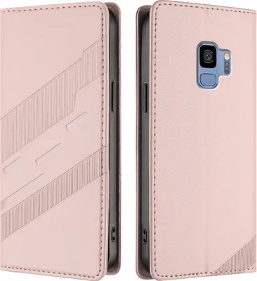 Produktbild von Hülle für Samsung Galaxy S9, Kunstleder Brieftaschen Handyhülle mit Kartenfach und Standfunktion Pink