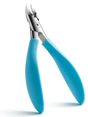 Image de Coupe-ongles en acier inoxydable pour les ongles épais et incarnés, avec une poignée antidérapante - Bleu