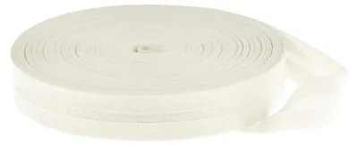 Schrägband Baumwolle Breite 14mm gefalzt milchweiß