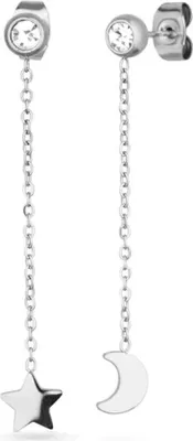 Produktbild von Long asymmetric steel earrings Infinity Silver