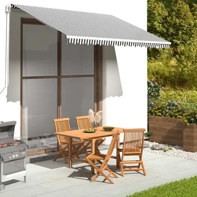 Immagine prodotto di Maison Exclusive - Tessuto di ricambio per tenda da sole, colore antracite e bianco, dimensioni 3,5 x 2,5 metri, in poliestere