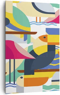 Produktbild von Bild auf Leinwand - Leinwandbild - Einteilig - Vogel Abstraktion - 80x120cm - Wand Bild - Wanddeko - Wandbilder - Leinwanddruck - Wanddekoration - Leinwand bilder - Wandbild - PA80x120-3747