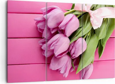 Produktbild von Bild auf Leinwand - Leinwandbild - Tulpen Blumenstrauß Garten - 105x70cm - Wand Bild - Wanddeko - Leinwanddruck - Bilder - Kunstdruck - Wanddekoration - Leinwand bilder - Wandkunst - CE105x70-2722