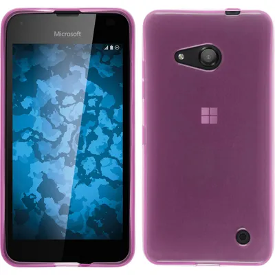 Produktbild von PhoneNatic Case kompatibel mit Microsoft Lumia 550 - rosa Silikon Hülle transparent + 2 Schutzfolien
