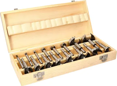 Image de KOTARBAU® 16 pces Jeu de mèches forestières 6-54 mm Défonceuse avec caisse en bois