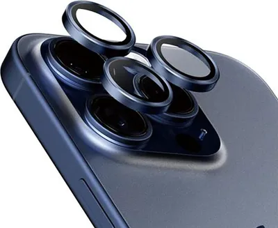 Image de PanzerGlass ® Hoops® Blue Titanium Camera Lens Protector iPhone 15 Pro | 15 Pro Max
