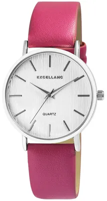 Produktbild von Excellanc Damenuhr mit Kunstlederarmband Quarz Analog pink/silberfarben