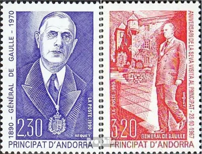 Produktbild von Briefmarken Andorra - Französische Post 1990 Mi 418-419 (kompl.Ausg.) postfrisch Charles de Gaulle
