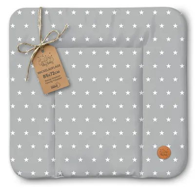 Produktbild von Wickelauflage wasserdicht 85 x 72 cm abwischbar Wickelunterlage Sterne und Grau