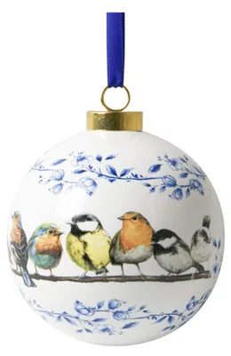 Productafbeelding van Heinen Delfts Blauw – Kerstbal met bosvogels