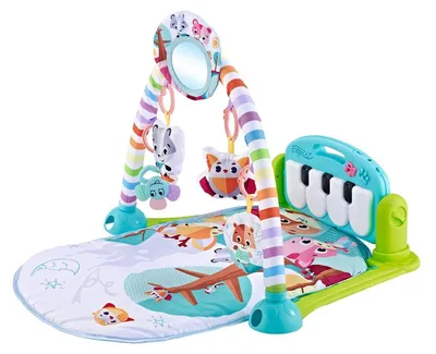 Produktbild von Kikkaboo Krabbeldecke Piano, Spielcenter, Klaviertasten, Plüschfiguren, Musik blau