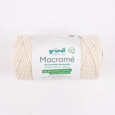 Produktbild von Gründl Baumwollkordel "Macramé", 3 mm, 95 m Farbe 01