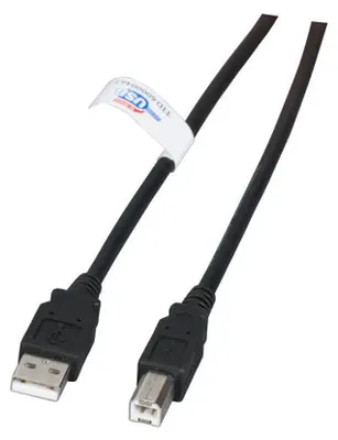 Produktbild von EFB USB2.0 Anschlusskabel A-B, St.-St., 0.5m, schwarz, LSZH