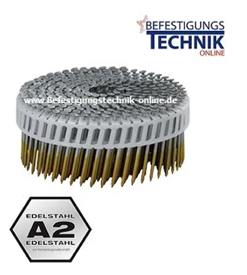 Image de PC Clous pour bobines 2,5x64mm anneau inox A2 15° plast pour cloueur pour bobines Bostitch N75C-2-E 4,8M