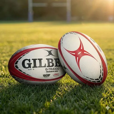 Produktbild von Gilbert G-Tr4000 (Size 5) Rugbyball - Weiß / Rot | Größe: 5