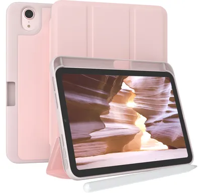 Produktbild von EAZY CASE Smartcase mit Stifthalter für Apple iPad Mini 6 (2021) Hülle mit Stifthalterung, Tablet Cover aufstellbar  8,3 Zoll in Rosa