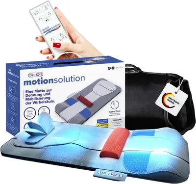 Produktbild von DR-HO'S MotionSolution Matte – Ganzkörper-Stretchingmatte mit Wärmefunktion, Rücken- und Nackenentspannung, Grau/Rot