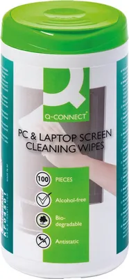 Zdjęcie produktu dla Q-Connect® KF04501 Ściereczki czyszczące do ekranów monitorów/telewizorów/tabletów PC