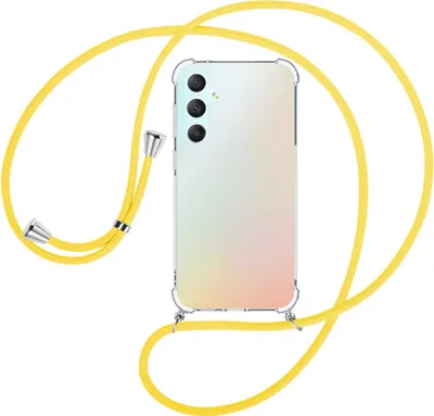 Produktbild von Handykette Backcover-Schutzhülle mit Band (Metall silberfarben) für Samsung Galaxy S23 FE (6.4'') - gelb