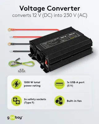 Produktbild von Kfz-Spannungswandler DC/AC (12 V - 230 V/1000 W)