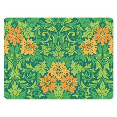 Produktbild von MuchoWow® Mauspad Mousepad Blätter - Blumen - Boho - Muster 40x30 cm - Mousepads - Maus Mat - Pad - Mausunterlage - Anti Rutsch