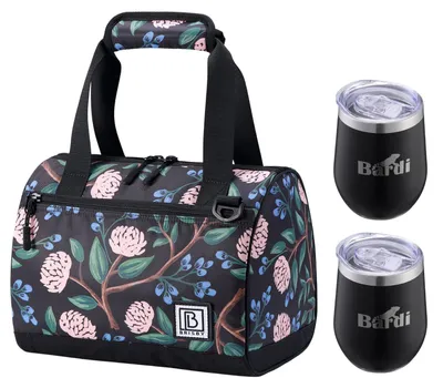 Produktbild von Brisby Kühltasche (10 l) – mit 2 Edelstahl-Thermosbechern – Passionsblume