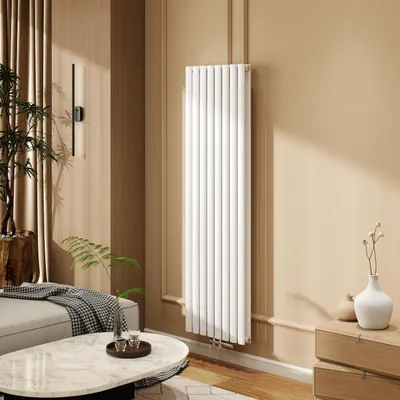 Produktbild von Duschparadies Heizkörper Oval Röhrenheizkörper für Warmwasserbetrieb 47,2x160cm 1806W Weiß Doppellagig Paneelheizkörper