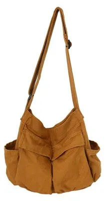 Produktbild von Umhängetasche mit großem Fassungsvermögen - Hobo-Tasche - Crossbody-Tasche - Canvas-Umhängetasche - Freizeit-Tasche - Mehrere Fächer - Handtasche