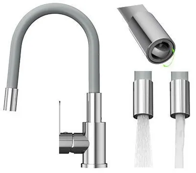 Produktbild von Granitan | GRADO PLUS - Küchenarmatur - Flexibler Auslauf - Grau - hochwertige Armatur