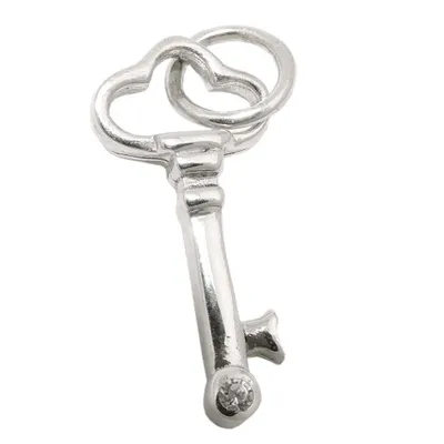 Produktbild von Anhänger 21x10mm Schlüssel mit Zirkonia glänzend Silber 925 silber 21x10mm