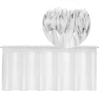 Produktbild von Bistrogardine mit Stangendurchzug, Maße: 60x160cm, Farbe: Weiß