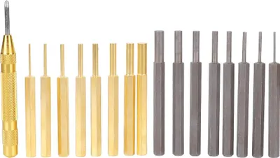 Immagine prodotto di Set professionale di 18 utensili da punzonatura Acciaio al carbonio e ottone per lavorazione artigianale del cuoio