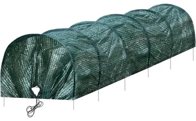 Produktbild von Folientunnel 300x45x45cm, Hochbeet Abdeckung, Frühbeet Vogelschutznetz, Reißfest, Verzinkte Stahlreifen