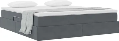 Produktbild von Langlebige Aufbewahrungsbett mit Matratze Dunkelgrau 180 x 200cm Samt - Möbel741432 - Klassische BettenJugendbett Tagesbett