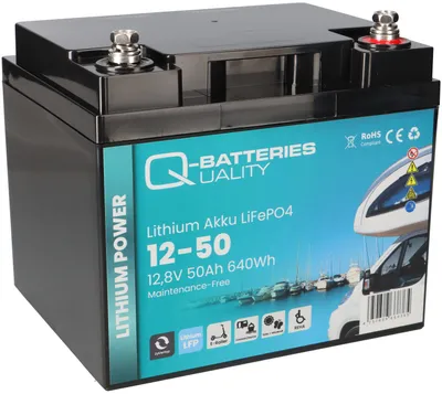 Obrázok produktu pre Q-Batteries LiFePO4 akumulátor 12-50 12,8V 50Ah