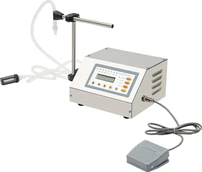 Flüssigkeitsabfüllmaschine - Membranpumpe Flaschenfüller - Automatisch - Digitale Steuerung - Füllbereich 2–3500 ml - Leistung 30 W 220 V - EU-Stecker - Edelstahl - Silber