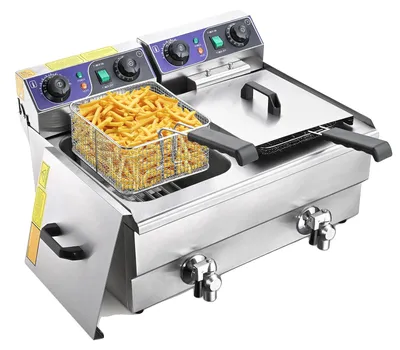 Obrázok produktu pre Elektrická fritéza, konštrukcia s dvoma nádržami, výkon 3000 W, 3000 W, dve nádrže, EÚ, 12 l