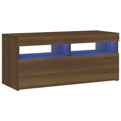 Obrázok produktu pre vidaXL TV skrinka s LED osvetlením Hnedý dubový vzhľad 90x35x40 cm