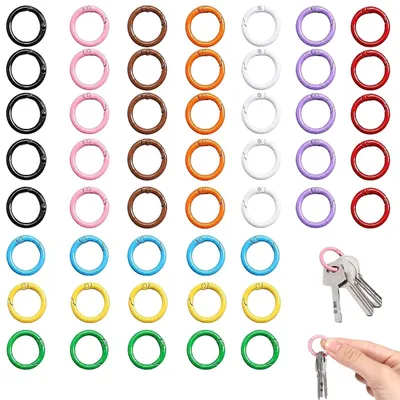 Mini-Karabinerhaken 50er Set, 10 Farben, 24 mm, Metall, mit Box