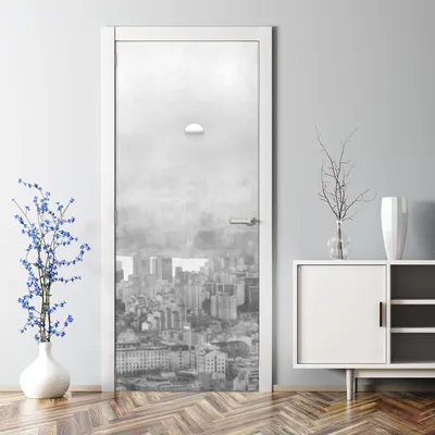 Produktbild von Dekorative Türposter Klebefolie selbstklebend Wandaufkleber Stadtillustration 77 x 200 cm