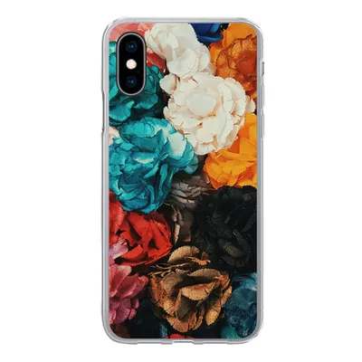 Produktbild von MuchoWow® Handyhülle Schutzhülle Hülle für iPhone X Wand - Rosen - Abstrakt Silikon Softcase Handy Hülle - Handyhülle