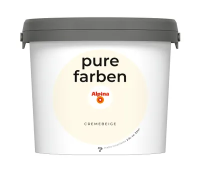 Produktbild von Alpina pure farben Wandfarbe cremebeige 2,5 L