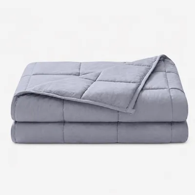 Immagine prodotto di Coperta ponderata per adulti in cotone al 100%, edizione "Grigio"  - 7 kg / 155x200 cm - Coperta ponderata