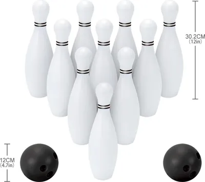 Immagine prodotto di Set da bowling da 30 cm – Gioco da bowling per bambini con 10 birilli + 2 palline – con supporto per il trasporto,  – Gioco per tutta la famiglia da usare all’interno e all’esterno, a partire dai 6 anni – Marchio Enero