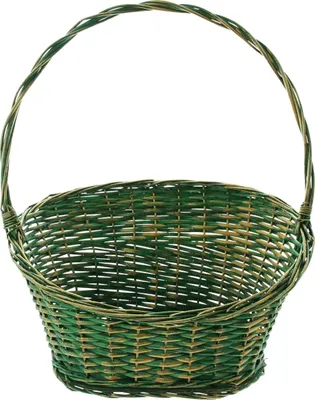 Produktbild von Präsentkorb grün/gold groß Weide – Geschenkkorb leer