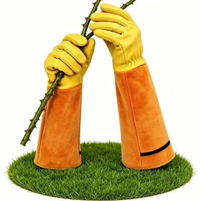 Immagine prodotto di Guanti da giardinaggio da donna/uomo - guanti per rose, guanti da lavoro in pelle, taglia regolabile